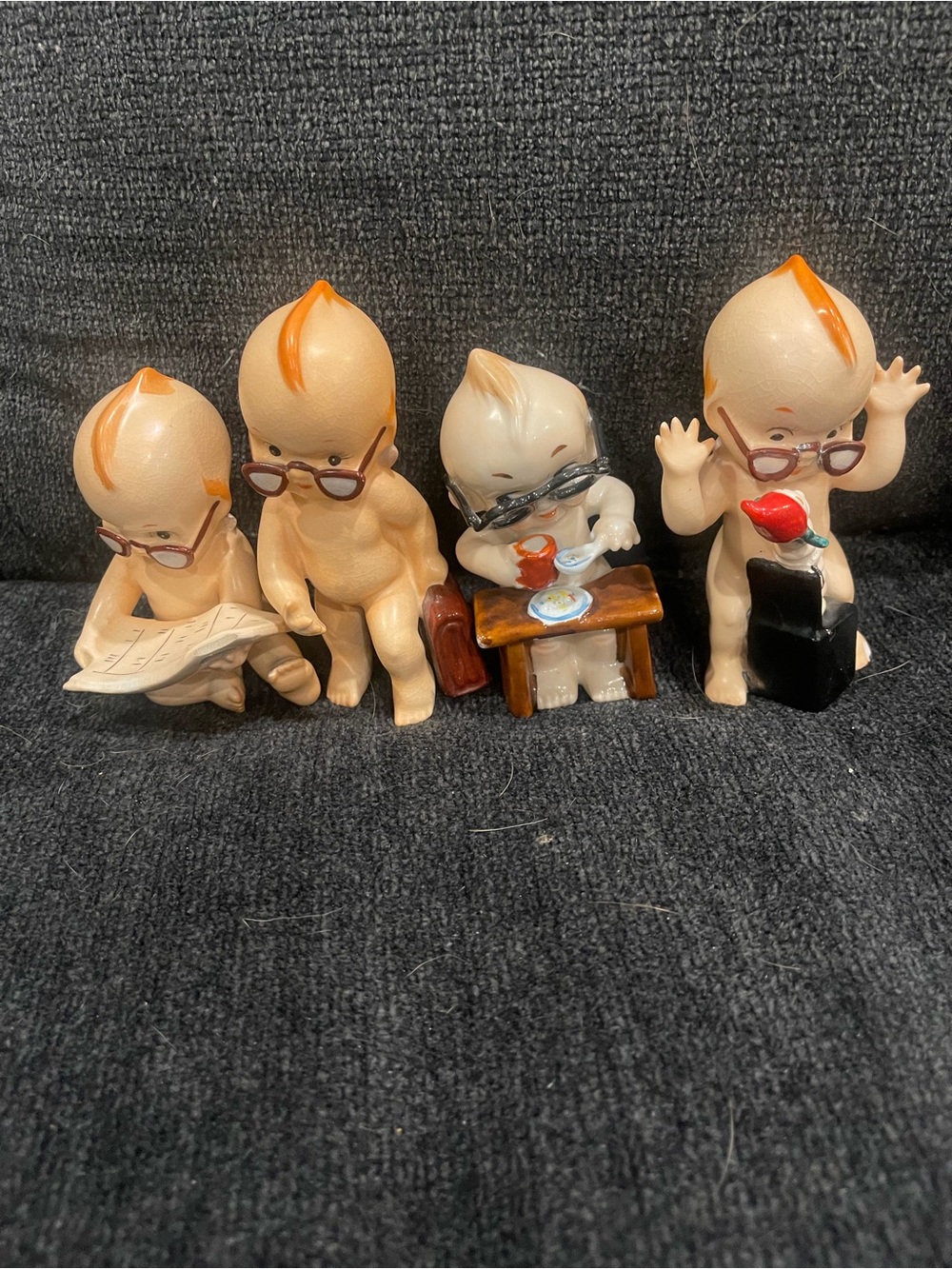 Vintage Kewpie-Style  Figurine Set -